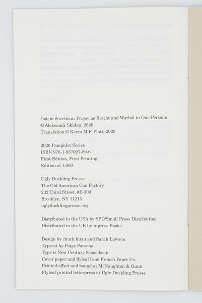 Golem Soveticus: Prigov as Brecht and Warhol in One Persona