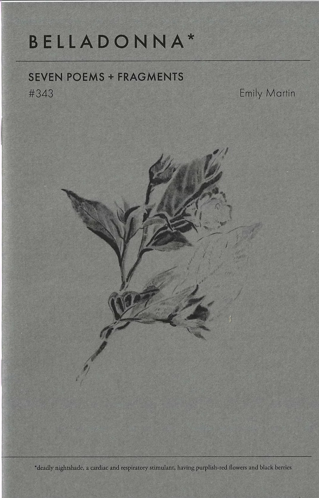 Seven Poems + Fragments (Belladonna* #343)