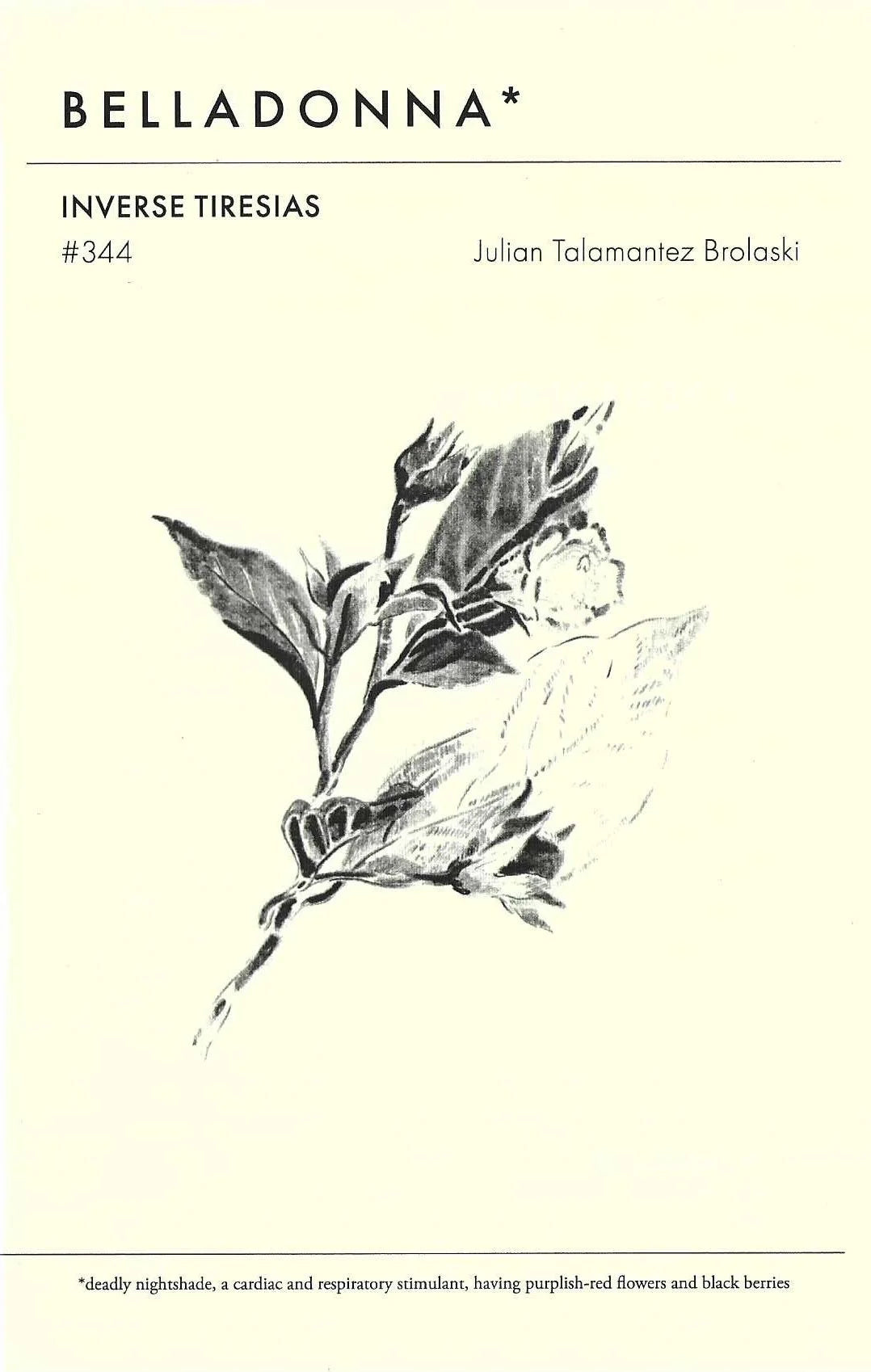 Inverse Tiresias (Belladonna* #344)