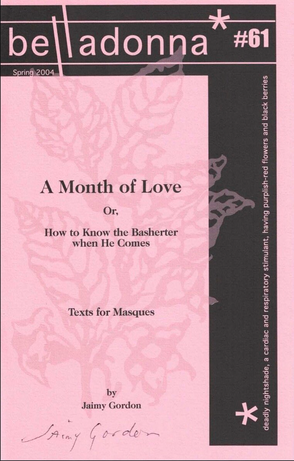 A Month of Love (Belladonna* #61)