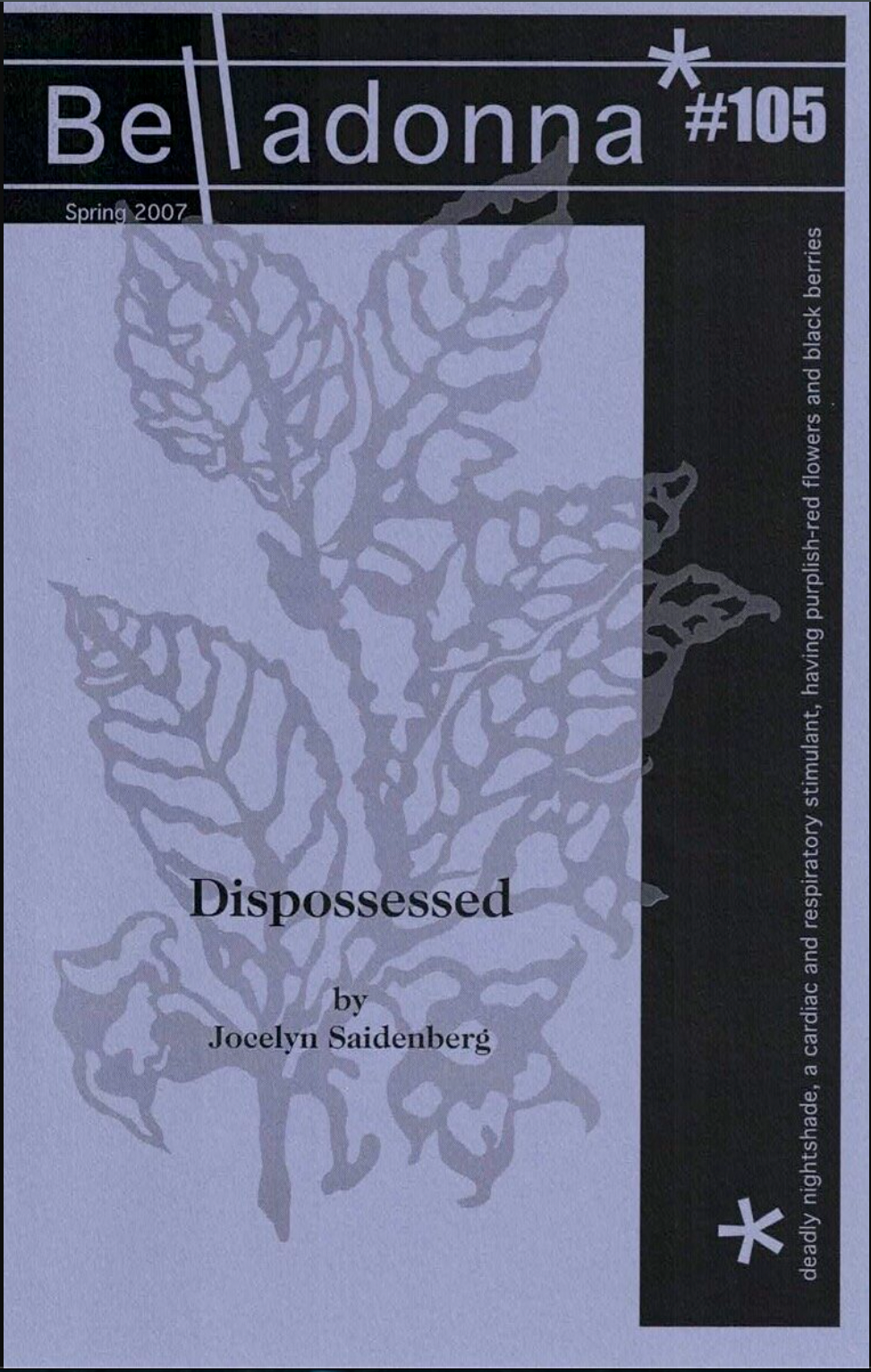 Dispossessed (Belladonna* #105)