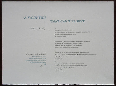 A Valentine That Can't Be Sent (Unsigned)