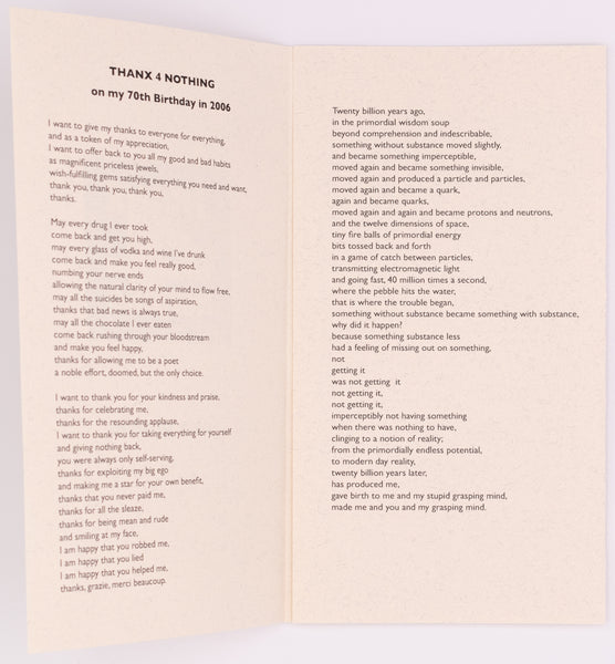 Poem in black text on cream paper