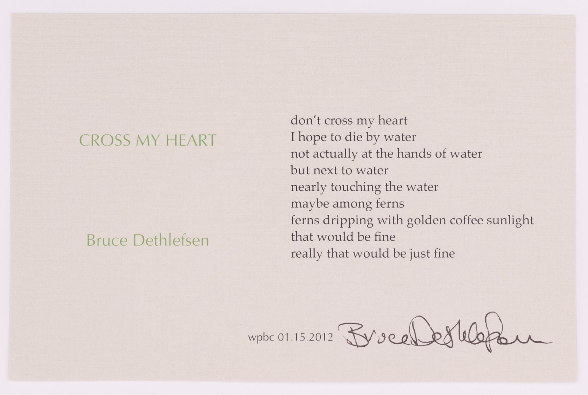 Cross My Heart by Bruce Dethlefsen