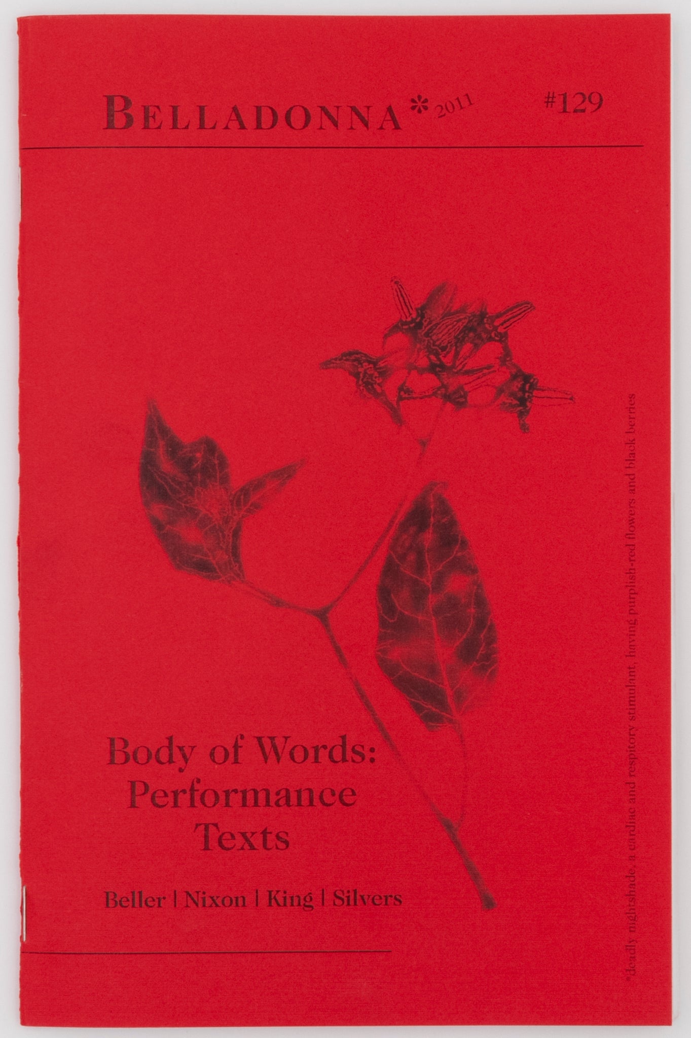 Body of Words: Performance Texts (Belladonna* #129)