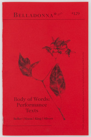 Body of Words: Performance Texts (Belladonna* #129)