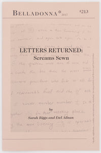 Letters Returned: Screams Sewn (Belladonna* #213)