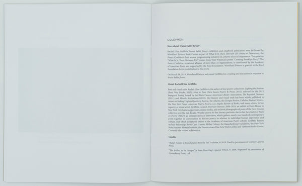 Colophon on the right page. black text on a white background