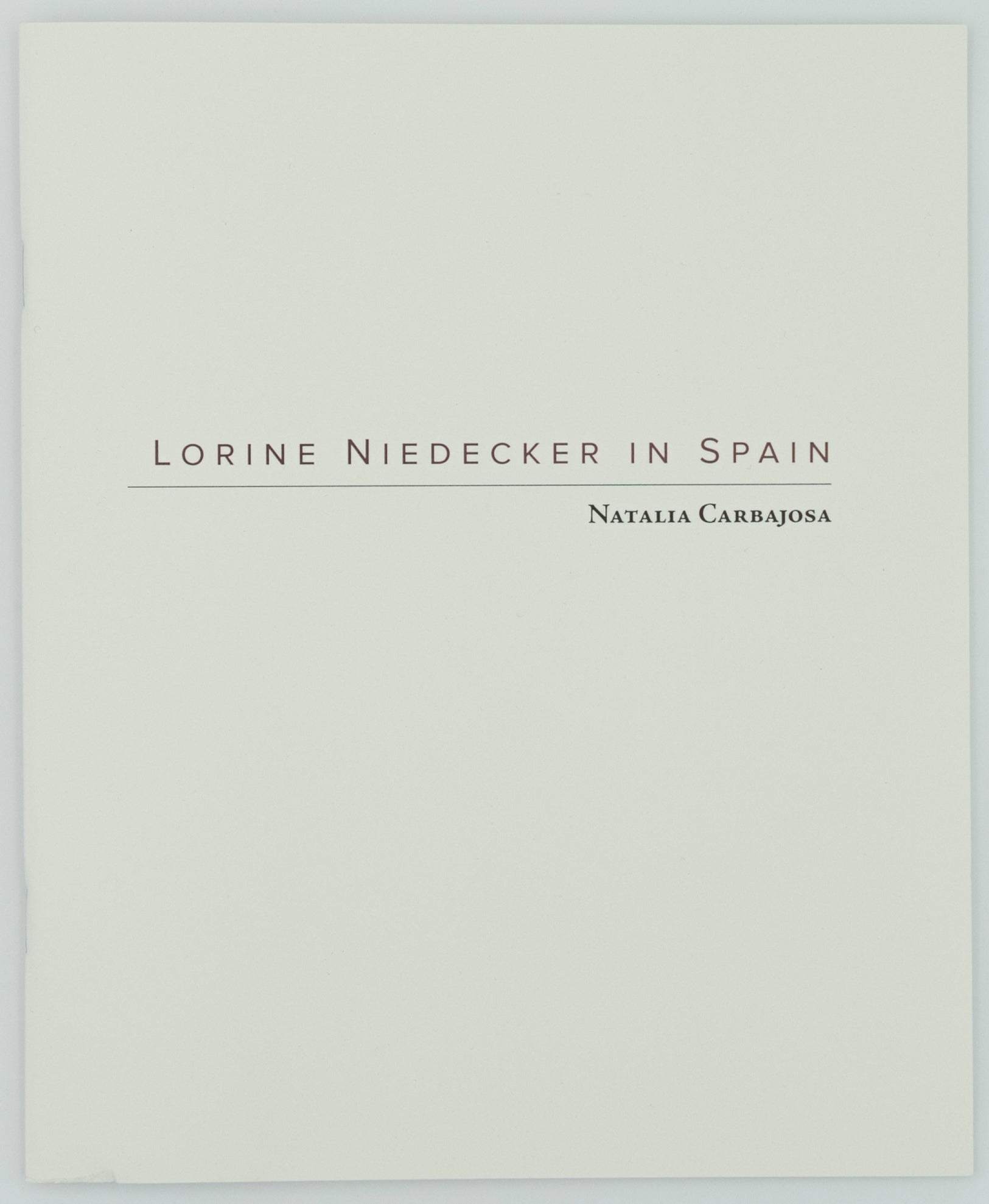 Cover of the zine titled Lorine Niedecker in Spain by Natalia Carbajosa. The text is in black on a mint green background.