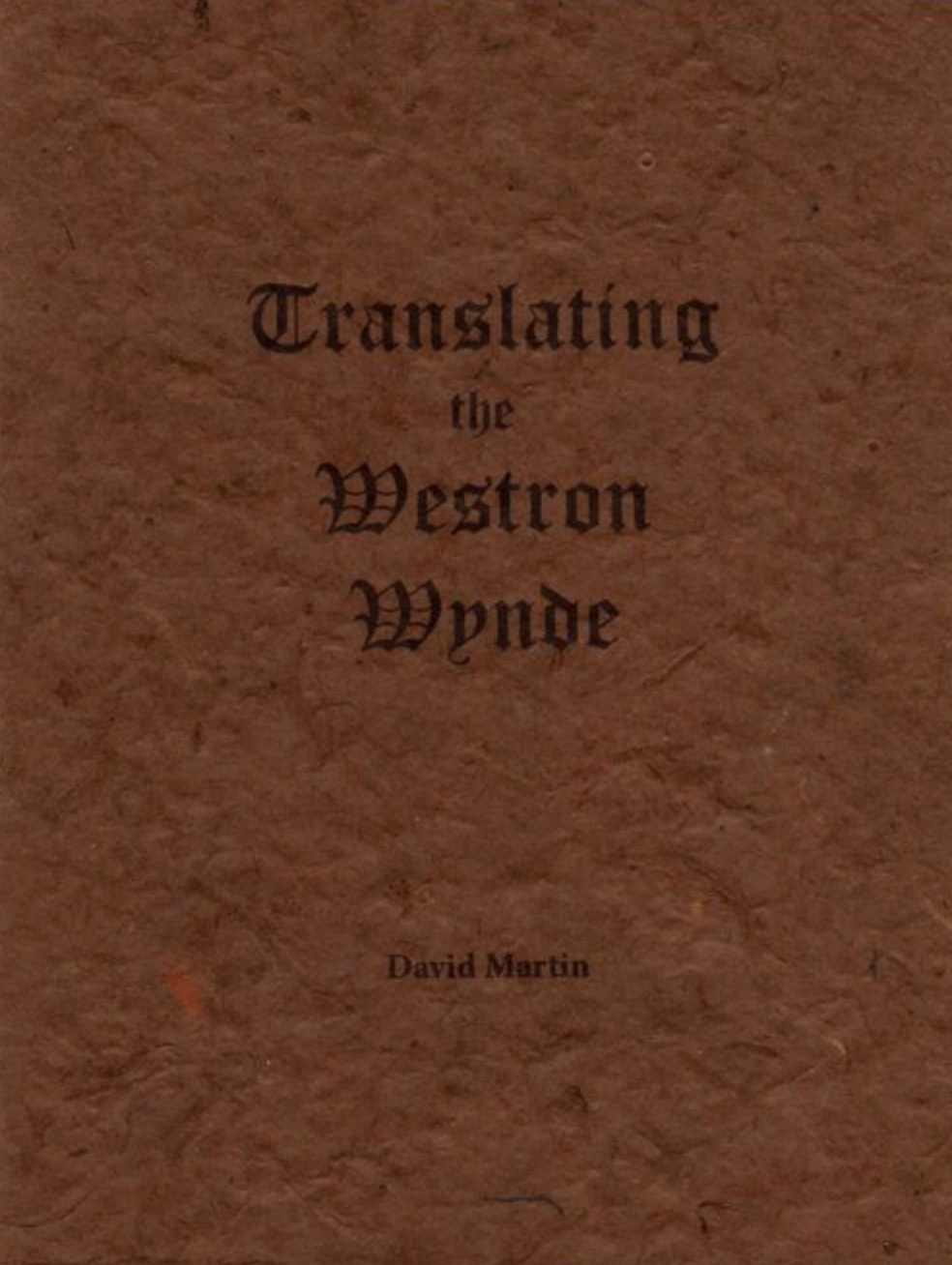 Translating the Westron Wynde